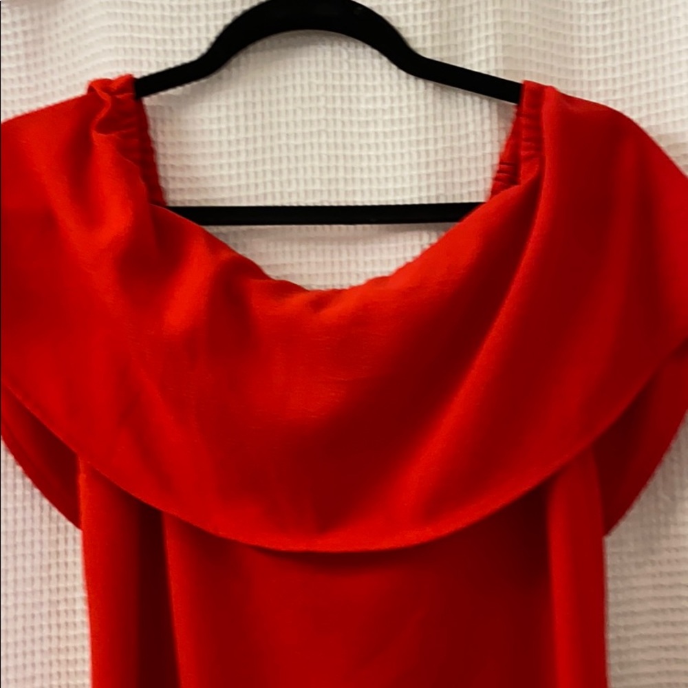 Red Off-Shoulder Dress - Picture 2 of 4